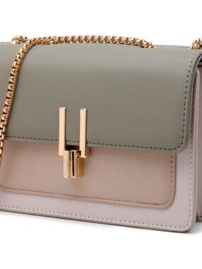 Color-Block Crossbody Bags for Women Leather Cross Body Purses Cute Designer Han